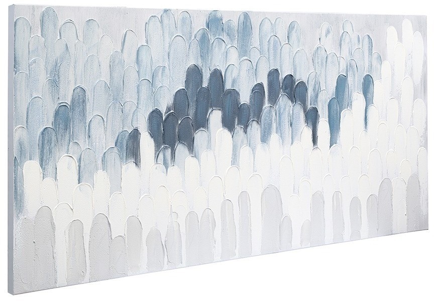 Панно декоративное с ручной росписью by feel, 140х70 см, серо-голубое (78832)