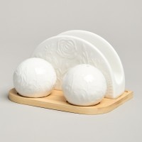 Набор для специй lefard &quot;meadow&quot; 3 пр. на дер.подставке 15,5*11*9 см (587-216)