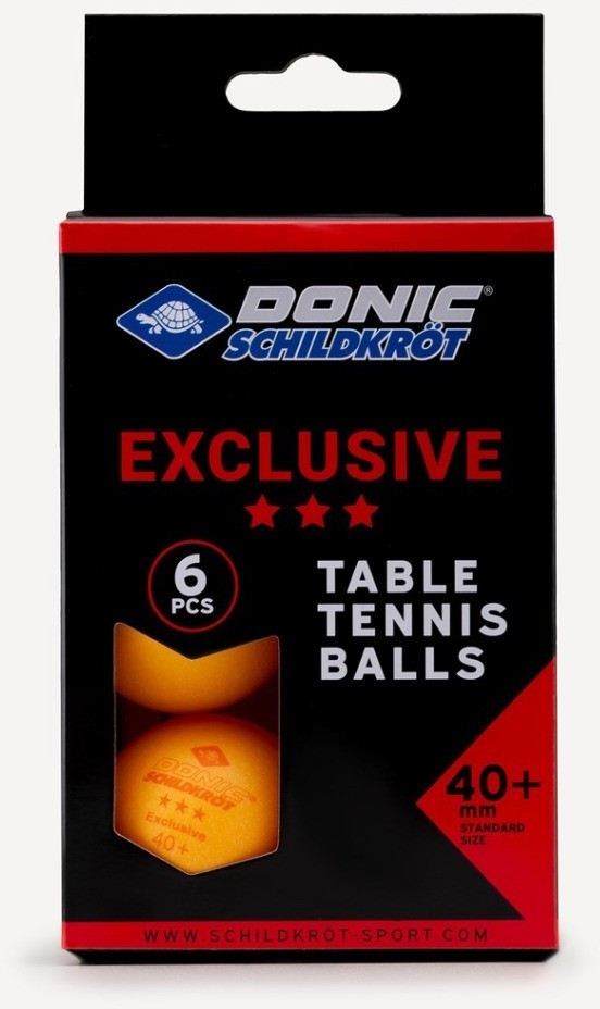 Мяч для настольного тенниса Donic 3* Exclusive, оранжевый, 6 шт. (2111837)