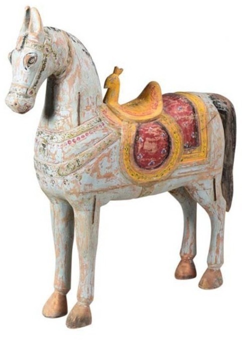 Лошадь декоративная XIX век, Индия PA5152, Массив манго, natural, ROOMERS ANTIQUE