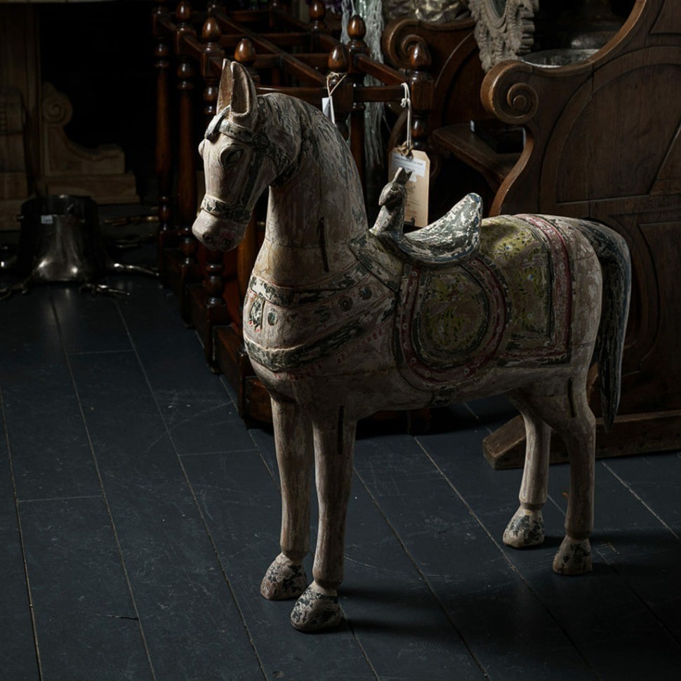 Лошадь декоративная XIX век, Индия PA5152, Массив манго, natural, ROOMERS ANTIQUE