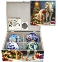 Новогодний набор на 4 шара Эхо зимы с кристаллами Swarovski (2572)