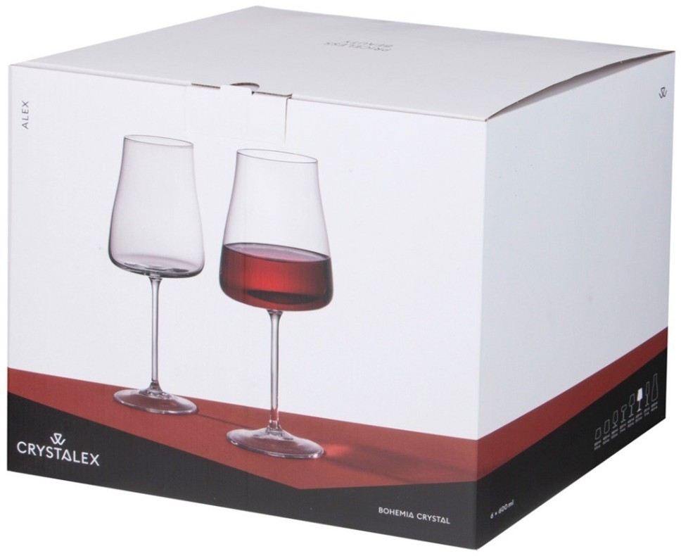 Набор бокалов для вина из 6 шт. "alex" 400 мл Crystalex (674-900)