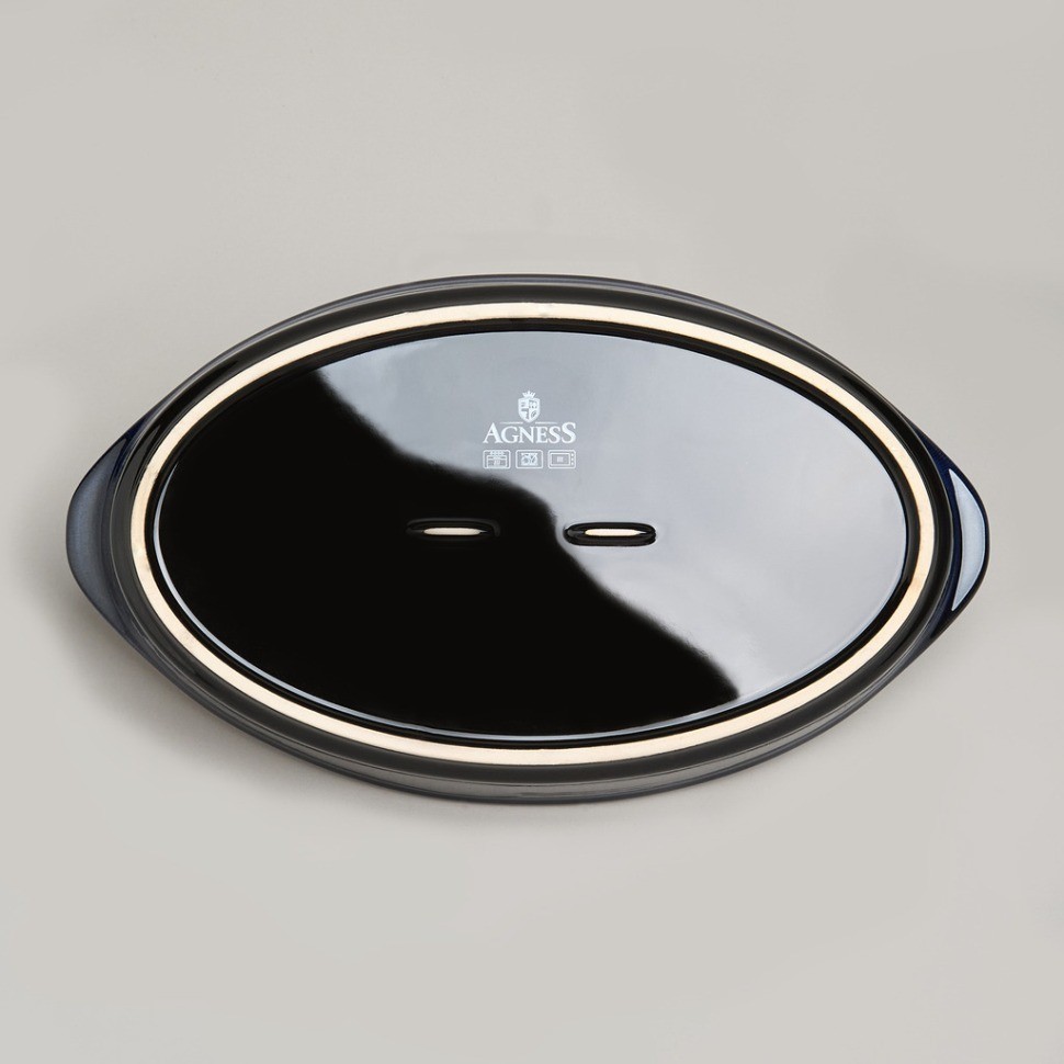 Форма для запекания овальная reactive blue 37*22*7 см 2500 мл Agness (780-129)