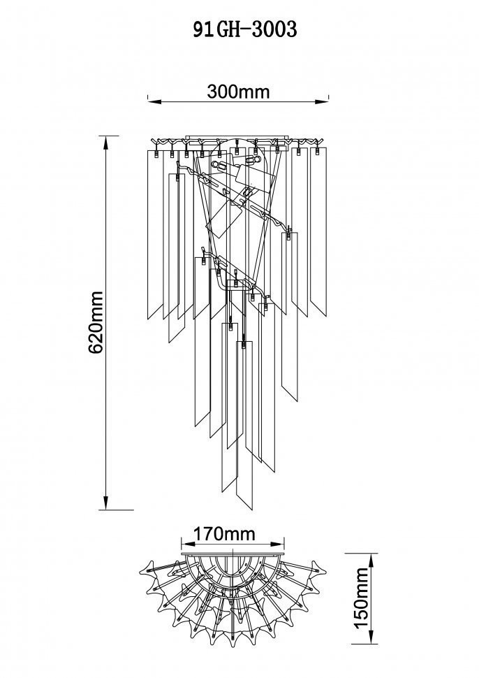 Бра, хром 30*60см (TT-00005130)