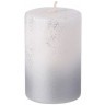 Свеча столбик d5*8 см белая с серебром (TT-00013612)