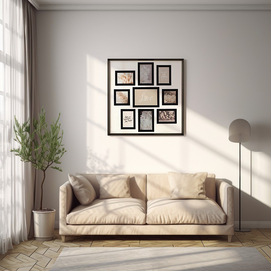 Рамка для фотографий pleasant moments, 57х57 см, белая/черная (76267)