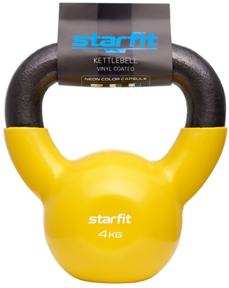 Гиря виниловая STARFIT DB-401, 4 кг, желтый (2103598)
