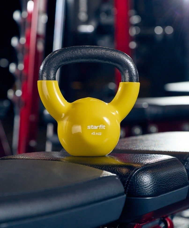 Гиря виниловая STARFIT DB-401, 4 кг, желтый (2103598)