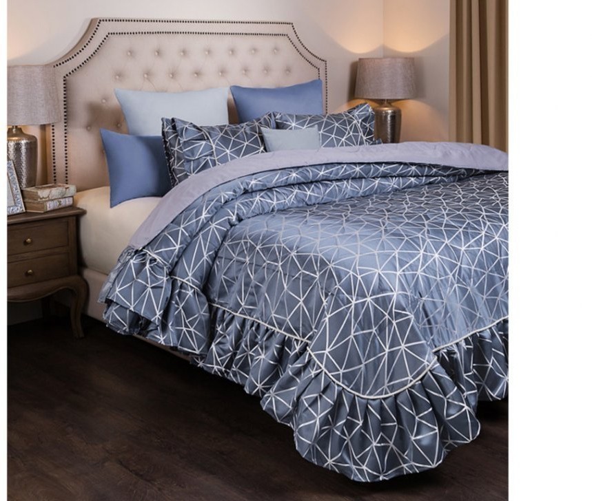 Комплект на кровать из покрывала и 2-х нав "модерн" 250х230,50х70-2шт, серый, 100% пэ SANTALINO (850-903-49)