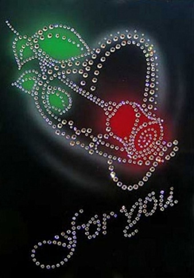 Картина Роза большая с кристаллами Swarovski (1264)