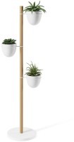 Подставка для растений floristand, белая/натуральное дерево, 3 горшка (67657)