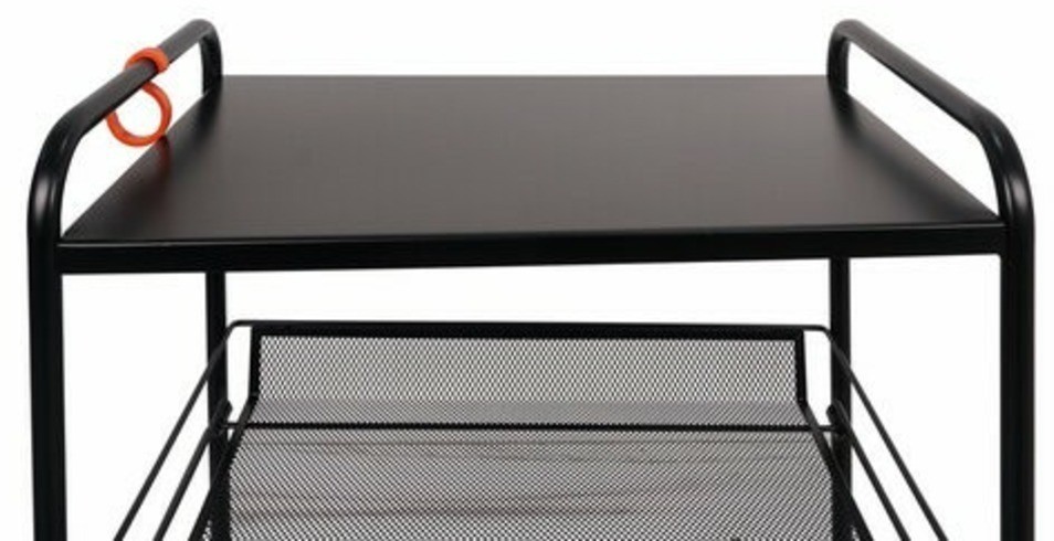 Этажерка Ладья-34КС офисно-бытовая 3 яруса+столик, металл, черная, 44,5х30х84 см, Э 357 Ч/609167 (96633)