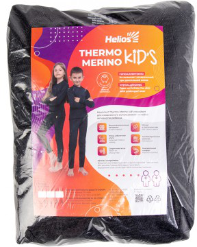 Детское термобелье Helios Thermo-Merino комплект темно-серый (M) (82428)