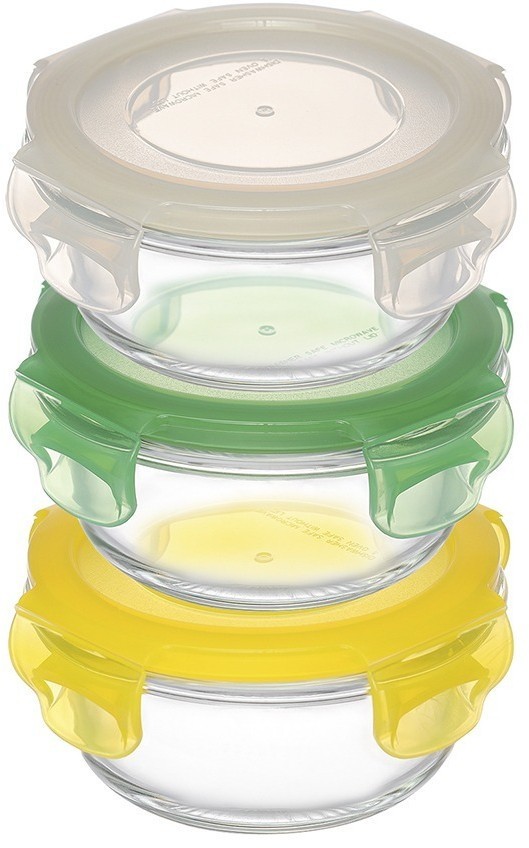 Набор контейнеров для запекания и хранения круглые с крышками на защелках, 3 шт. (77587)