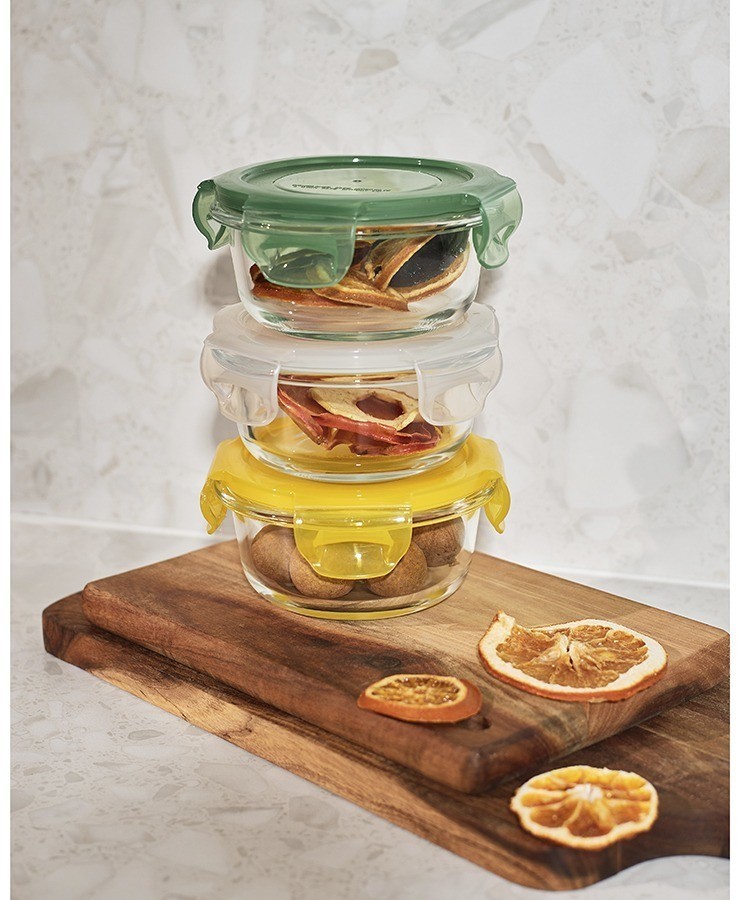 Набор контейнеров для запекания и хранения круглые с крышками на защелках, 3 шт. (77587)