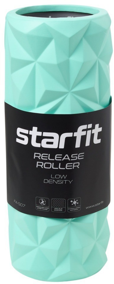 Ролик массажный STARFIT FA-507, EVA/PP, средняя жесткость, 32,5x12,5 cм, мятный/серый (2103719)
