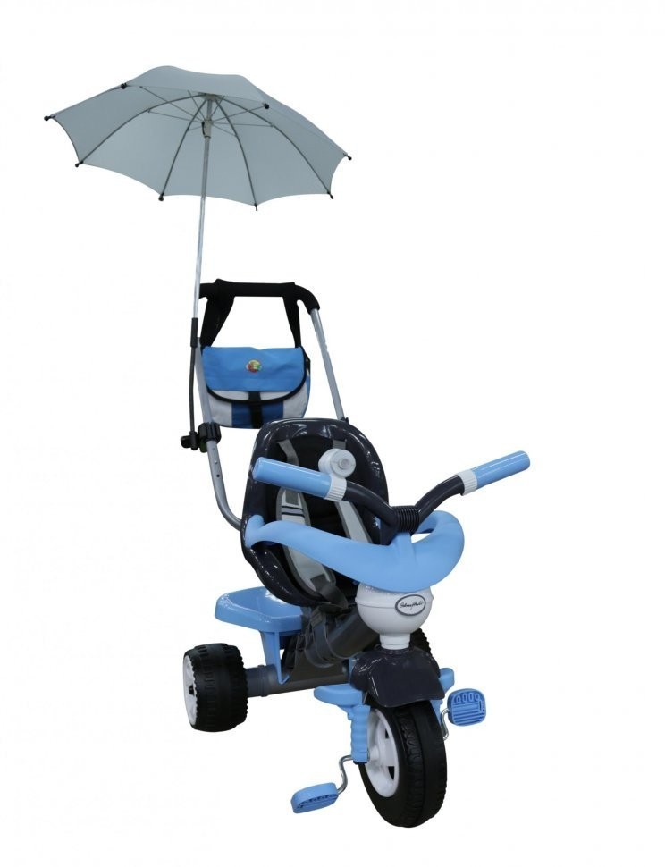 Велосипед 3-х колёсный Амиго №3 с ограждением, клаксоном, ручкой, ремешком, мягким сиденьем, сумкой и зонтиком (46949_PLS)