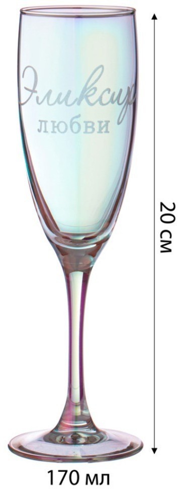 Набор бокалов из 2-х шт.  "эликсир любви и коктейль счастья" 170 мл 6,3*6,3*20,5см Lefard (194-897)