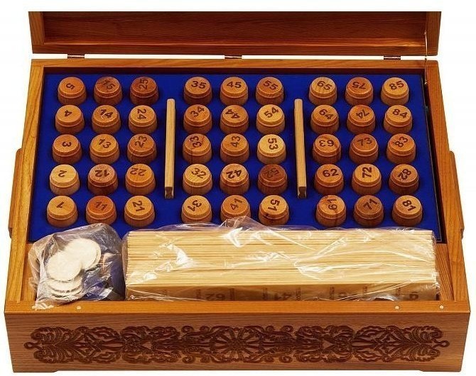 Настоящее "Русское лото - Богатыри" в шкатулке из мореного ясеня (29962)