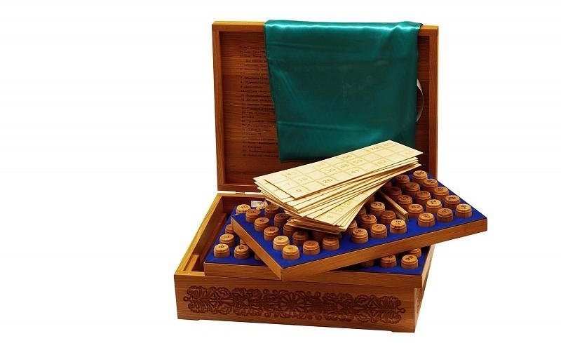 Настоящее "Русское лото - Богатыри" в шкатулке из мореного ясеня (29962)