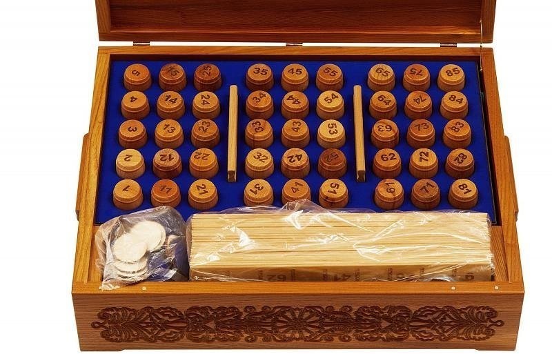 Настоящее "Русское лото - Богатыри" в шкатулке из мореного ясеня (29962)