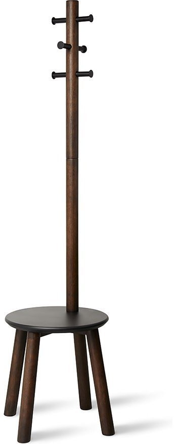 Вешалка-табурет pillar, 165 см, черная/орех (69471)
