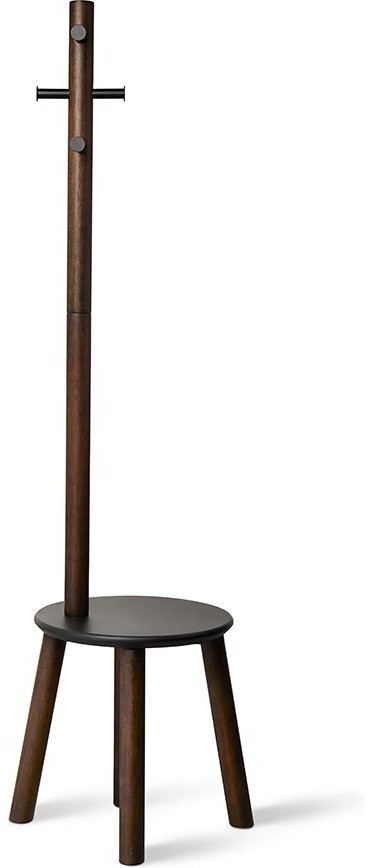 Вешалка-табурет pillar, 165 см, черная/орех (69471)
