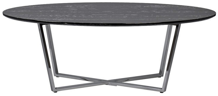 Стол журнальный овальный черный / хром 120*65*41см (TT-00011722)