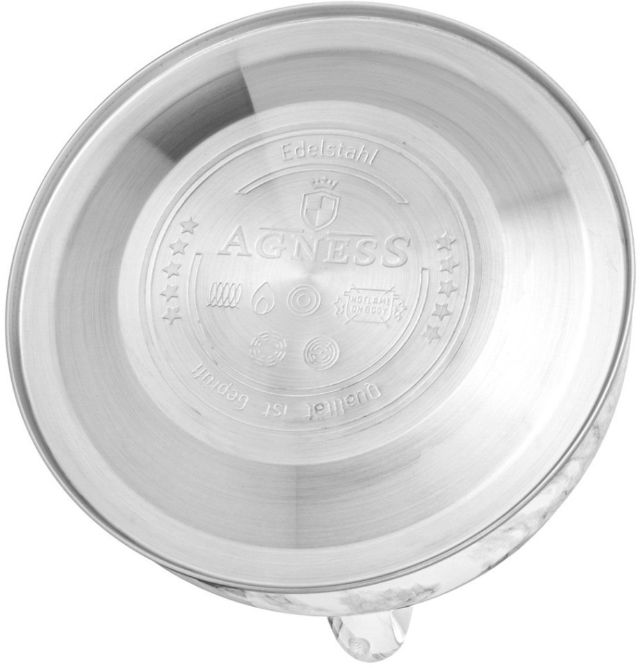 Чайник agness со свистком 2,5 л, индукцион. дно (907-260)