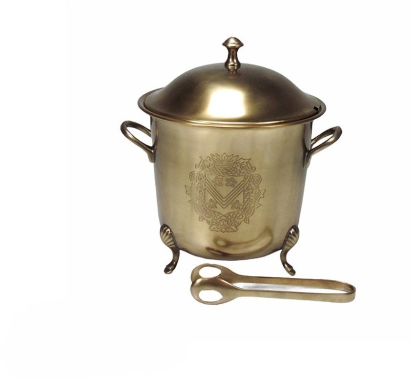 Емкость для льда с щипцами 10650-S-NIC/AB, латунь, Antique brass, ROOMERS TABLEWARE