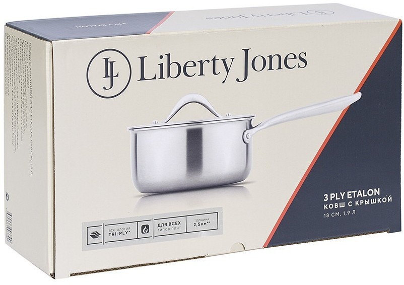 Ковш с крышкой 3ply etalon, D18 см, 1,9 л (77007)