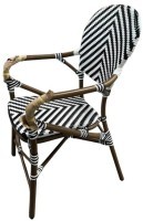 Полукресло E3011-W126 (black+white), металл, искусственный ротанг, brown/black/white, ROOMERS FURNITURE