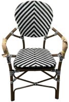 Полукресло E3011-W126 (black+white), металл, искусственный ротанг, brown/black/white, ROOMERS FURNITURE