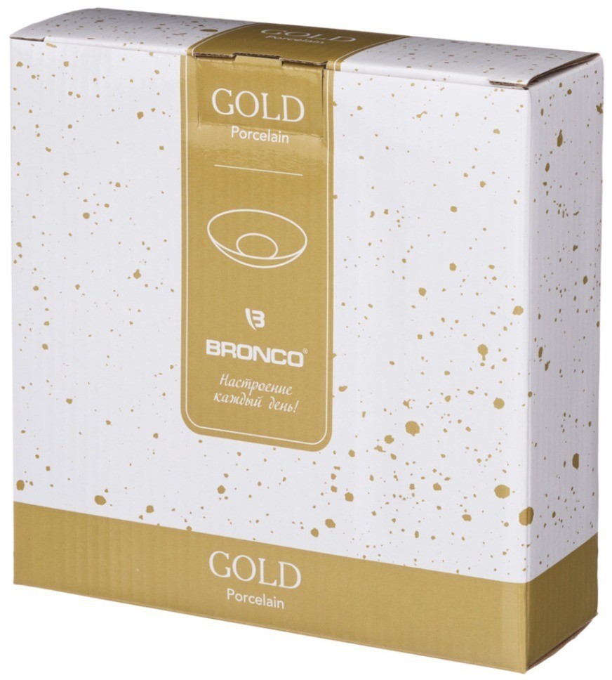 Салатник "Bronco Gold" белый с золотом, 18*5,5 см (TT-00008744)