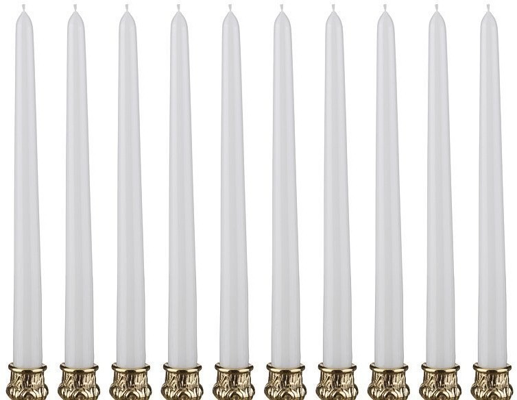 Набор свечей из 10 шт.высота=29 см.белый Adpal (348-377)