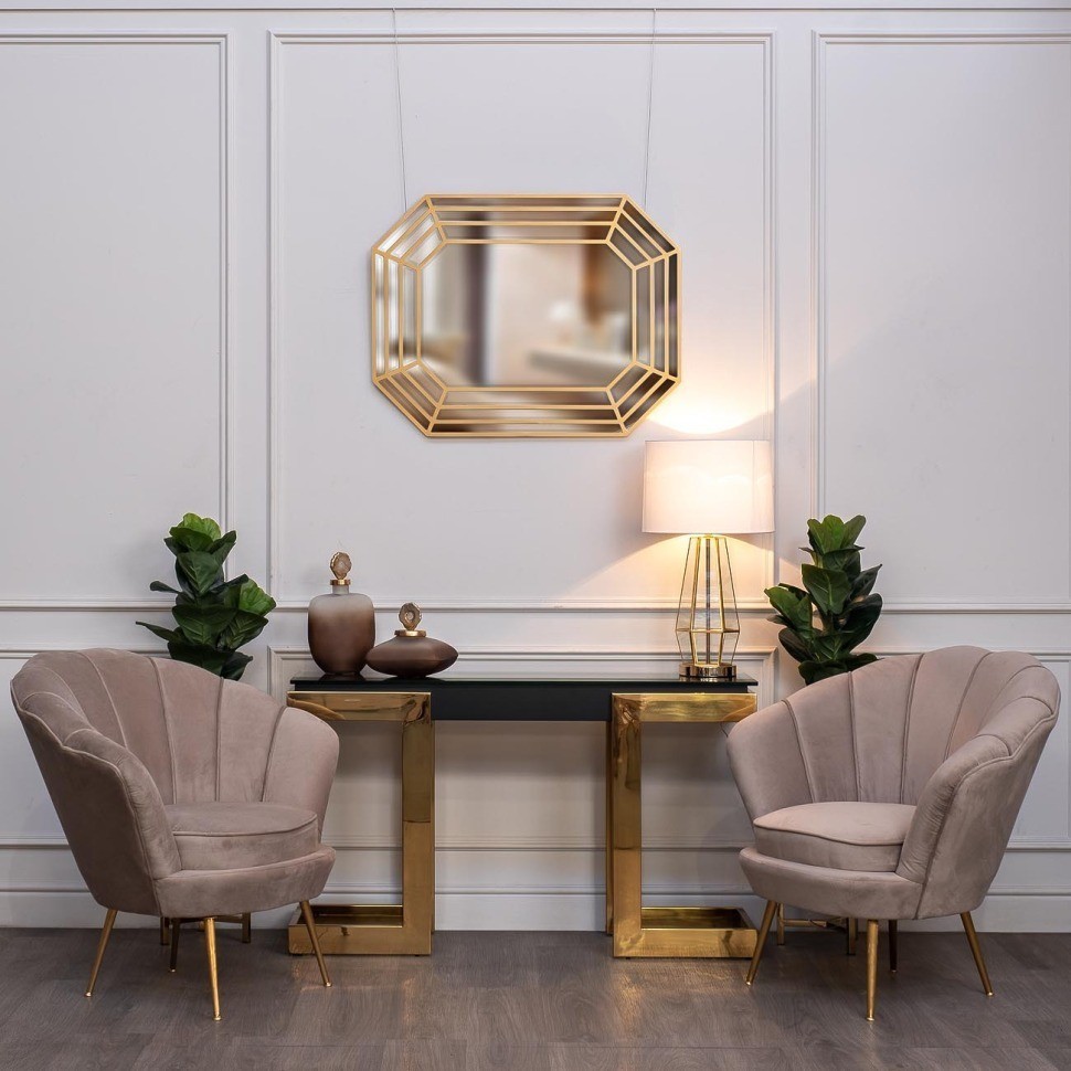 Консоль Marbella черн/золото 130*37*76,5см (TT-00004373)