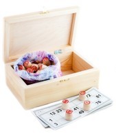 Лото, бочонок деревянный, в деревянной шкатулке (124858)