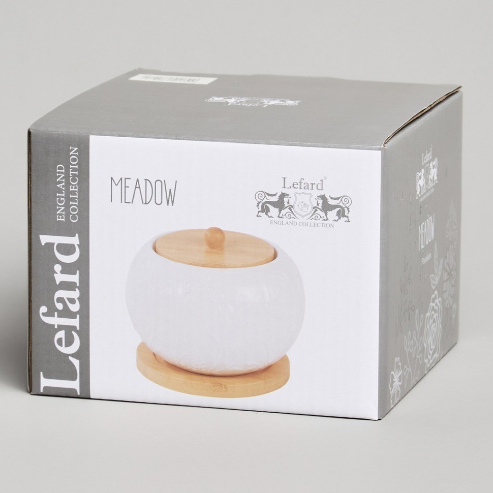 Сахарница lefard "meadow" с дер. крышкой на дер. подставке 12*9,5 см 450 мл (587-208)