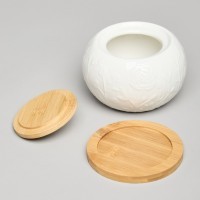 Сахарница lefard &quot;meadow&quot; с дер. крышкой на дер. подставке 12*9,5 см 450 мл (587-208)