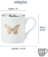 Кружка фарфоровая Butterfly Mikasa WHITE 280 мл MKCANBFLY