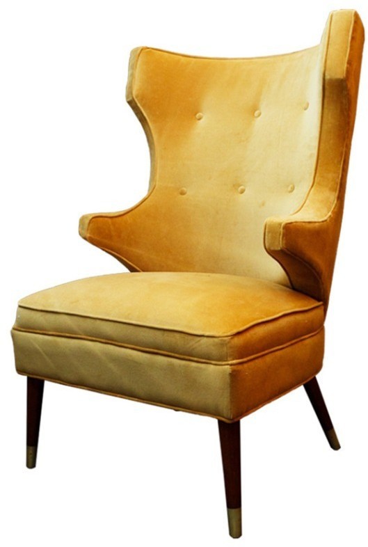 Кресло Падрино LC-2611L/CW260-16, каркас дерево, обивка ткань, CW260-16 warm yellow, ROOMERS FURNITURE
