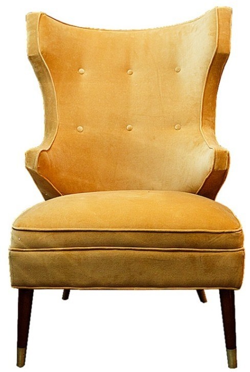 Кресло Падрино LC-2611L/CW260-16, каркас дерево, обивка ткань, CW260-16 warm yellow, ROOMERS FURNITURE