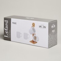 Набор кружек lefard &quot;muse&quot; 4 шт. 380 мл на дер. подставке (587-205)