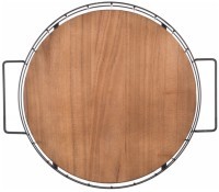 Поднос из дерева с металлическими ручками 40*35*7см цвет черный Agness (917-132)
