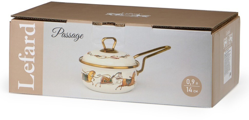 Ковш lefard эмалированный, серия passage, 14см/0,9л d=14 см  длина=31см подходит для индукцион.плит (950-650)