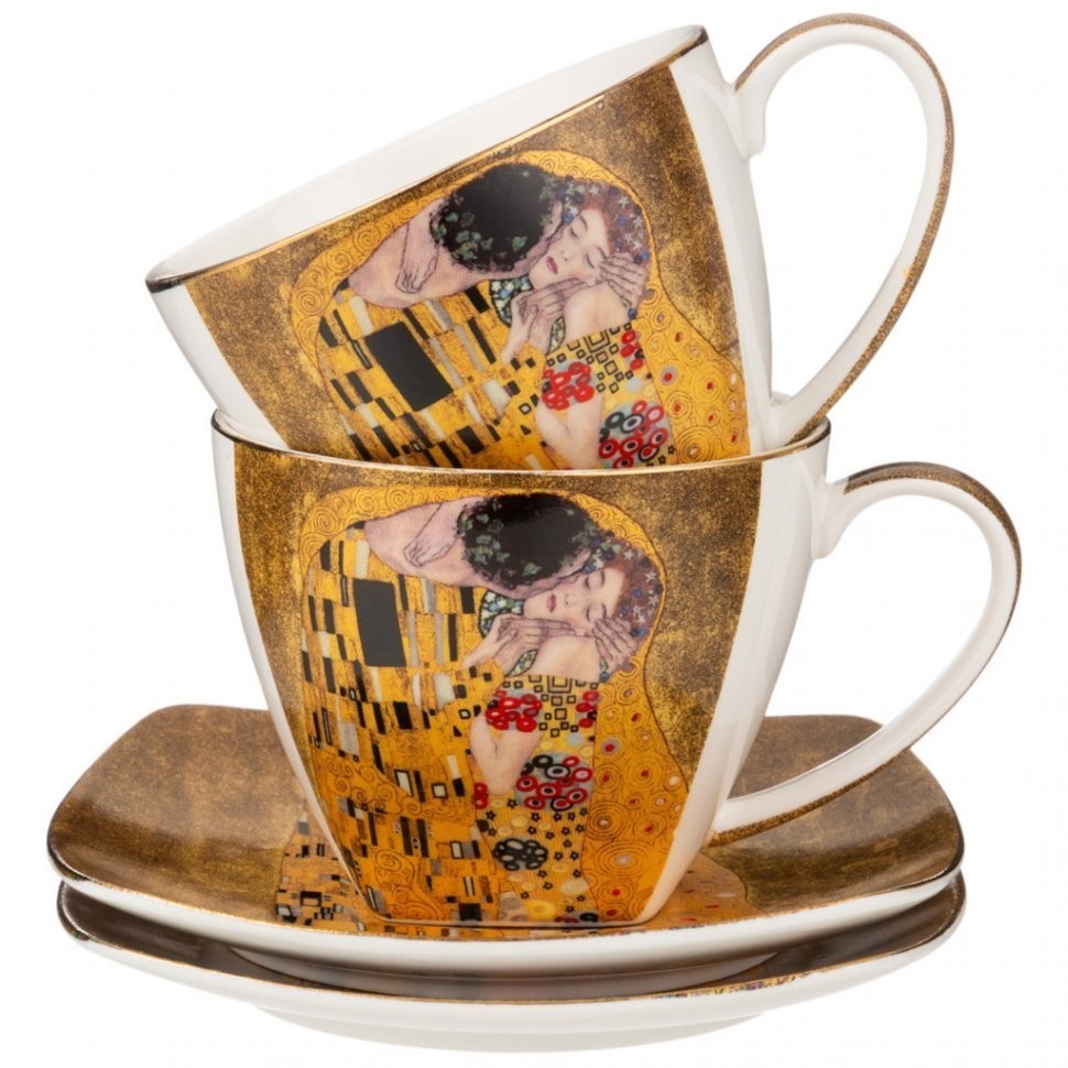 Чайный сервиз lefard "поцелуй" (г. климт) на 6 пер. 14 пр., золотой (104-907)