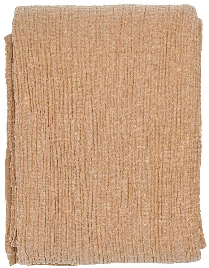 Покрывало двухстороннее из многослойного муслина цвета охры из коллекции essential, 180х250 см (75386)