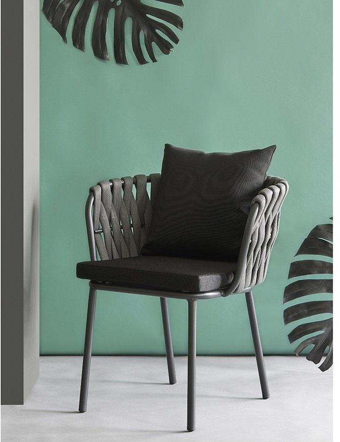 Стул braid, серый/черный (77581)