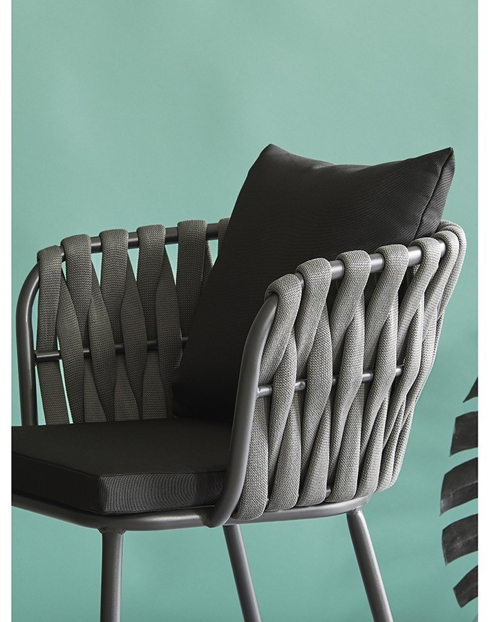 Стул braid, серый/черный (77581)